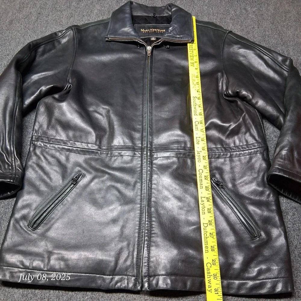 Marc New York Andrew Marc Leather‎ Jacket Men Size Medium Black Quilt Lined